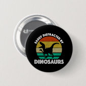 Gemakkelijk verstoord door dinosaurussen ronde button 5,7 cm (Voorkant /achterkant)