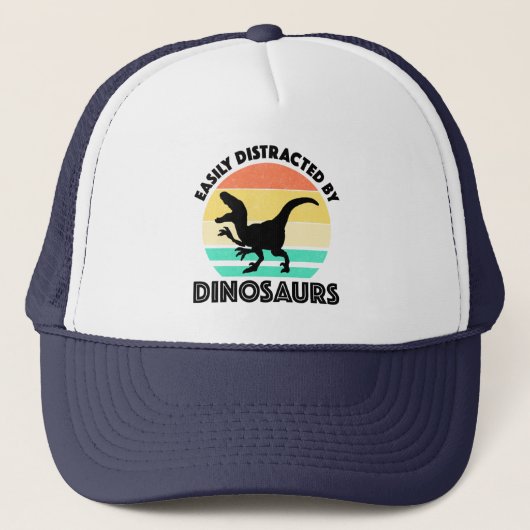 Gemakkelijk verstoord door dinosaurussen trucker pet (Voorkant)