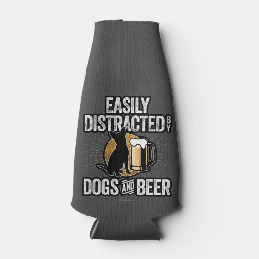 Gemakkelijk verstoord door Dogs en Beer Bottle Coo Flesjeskoeler (Voorkant)