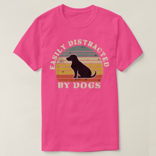 Gemakkelijk verstoord door Dogs Funny Retro  GIF T-shirt (Design voorkant)