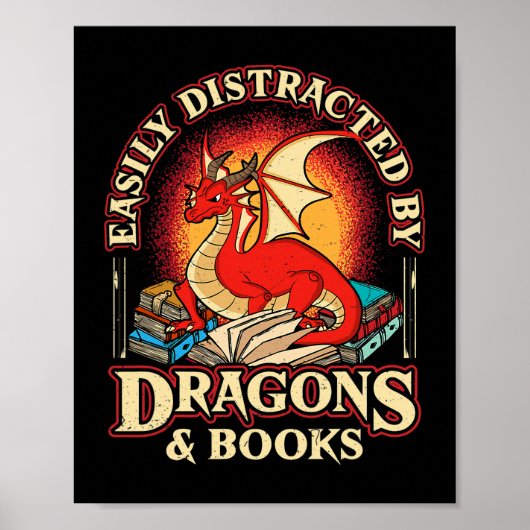 Gemakkelijk verstoord door Dragons & Boeken Nerd D Poster (Voorkant)