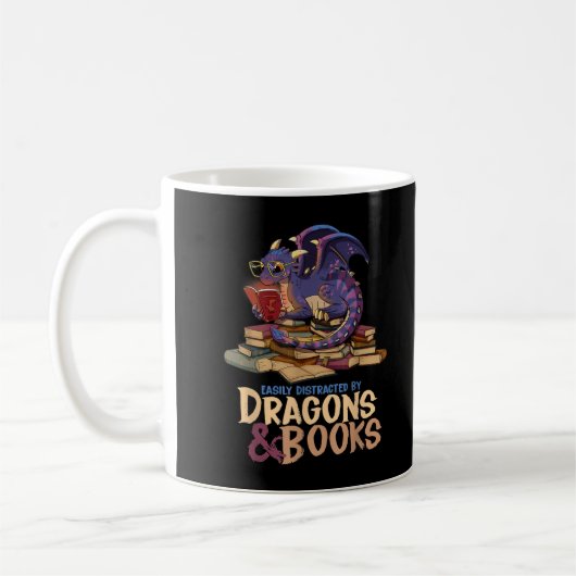 Gemakkelijk verstoord door Dragons en boeken Drake Koffiemok (Links)