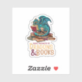 Gemakkelijk verstoord door Dragons en boeken Drake Sticker (Vel)