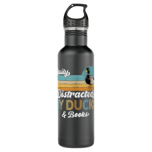 Gemakkelijk verstoord door  Ducks & Books Funny Waterfles (Voorkant)