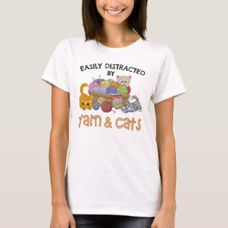 Gemakkelijk verstoord door garens en katten t-shirt