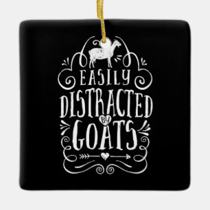 Gemakkelijk verstoord door geit, geit, geit keramisch ornament