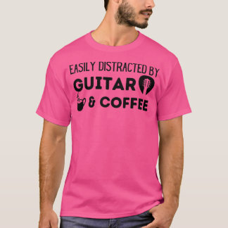 Gemakkelijk verstoord door gitaar en koffie t-shirt