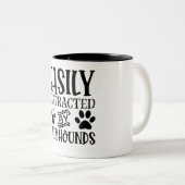 Gemakkelijk verstoord door grijsheuvels tweekleurige koffiemok (Voorkant rechts)