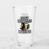 Gemakkelijk verstoord door Honden en Beer Glass Glas (Achterkant)