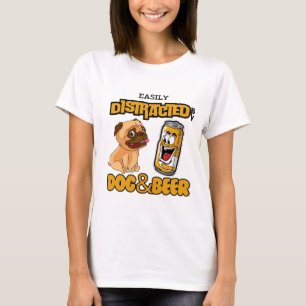 Gemakkelijk verstoord door honden en bier t-shirt