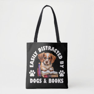 Gemakkelijk verstoord door honden en boeken tote bag