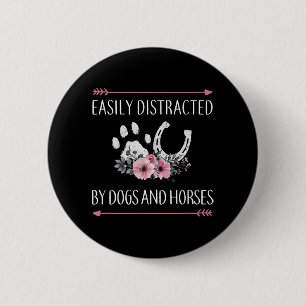 Gemakkelijk verstoord door honden en paarden ronde button 5,7 cm