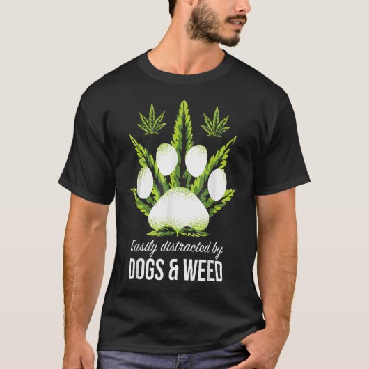 Gemakkelijk verstoord door honden-onkruidhond t-shirt (Voorkant)