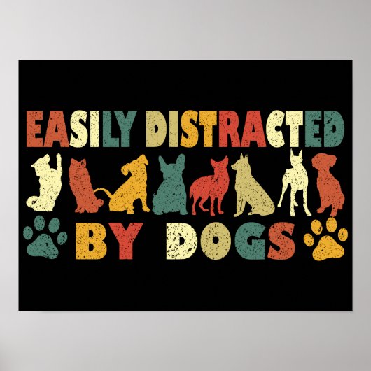 Gemakkelijk verstoord door honden poster (Voorkant)