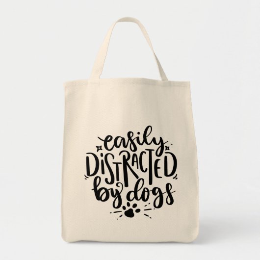 Gemakkelijk verstoord door honden tote bag (Voorkant)