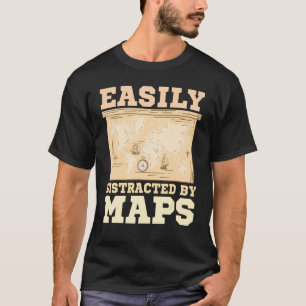Gemakkelijk verstoord door kaart geografische afbe t-shirt