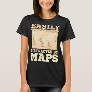 Gemakkelijk verstoord door kaart geografische afbe t-shirt