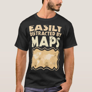 Gemakkelijk verstoord door kaart geografische afbe t-shirt