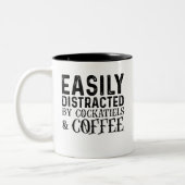 Gemakkelijk verstoord door kakels en koffie tweekleurige koffiemok (Links)