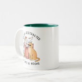 Gemakkelijk verstoord door katten en boeken tweekleurige koffiemok (Voorkant links)