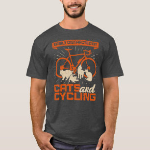 Gemakkelijk verstoord door katten en fietsen t-shirt