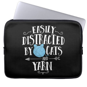 Gemakkelijk verstoord door katten en garen die gar laptop sleeve