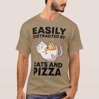 Gemakkelijk verstoord door katten en Pizza Kawaii T-shirt