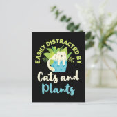 Gemakkelijk verstoord door katten en Planten Kat P Briefkaart (Staand voorkant)