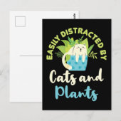 Gemakkelijk verstoord door katten en Planten Kat P Briefkaart (Voorkant / Achterkant)
