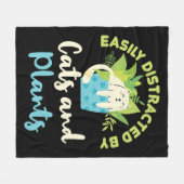 Gemakkelijk verstoord door katten en Planten Kat P Fleece Deken (Voorkant (Horizontaal))