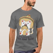 Gemakkelijk verstoord door katten en taco's t-shirt (Voorkant)