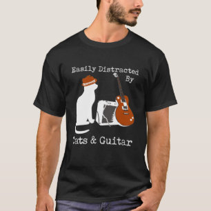Gemakkelijk verstoord door katten gitaar t-shirt