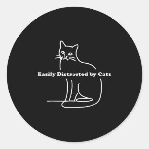 Gemakkelijk verstoord door katten ronde sticker