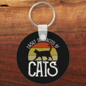 Gemakkelijk verstoord door katten sleutelhanger (Voorkant)