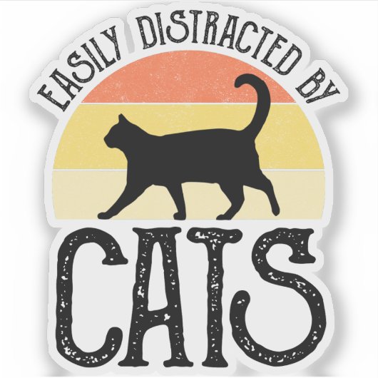 Gemakkelijk verstoord door katten sticker (Voorkant)