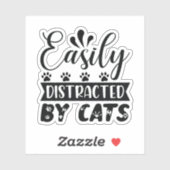 Gemakkelijk verstoord door katten sticker (Vel)