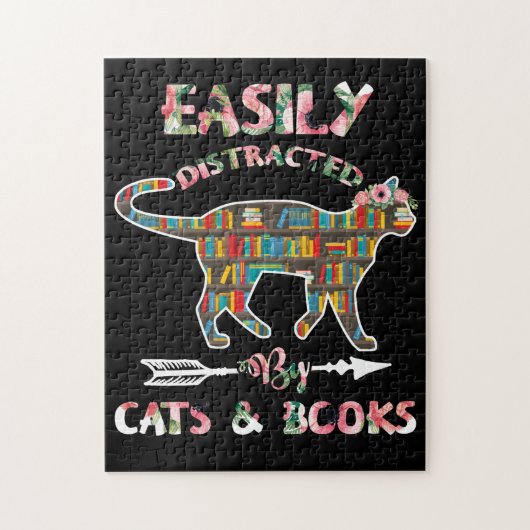 Gemakkelijk verstoord door kattenboeken legpuzzel (Verticaal)