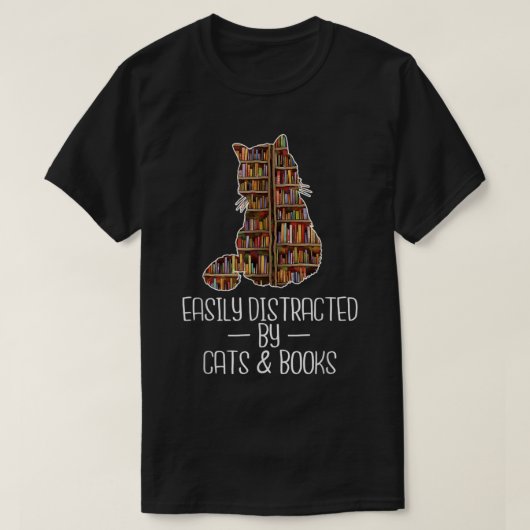 Gemakkelijk verstoord door Kattenboeken Lover Book T-shirt (Design voorkant)