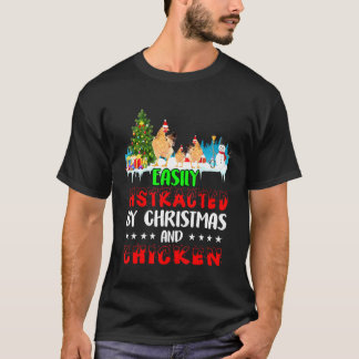 Gemakkelijk verstoord door kerstkippensneeuwbroodj t-shirt