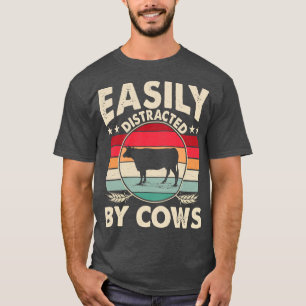 Gemakkelijk verstoord door Koeien Funny Farming Qu T-shirt