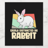 Gemakkelijk verstoord door konijn wijn etiket (Enkel label)