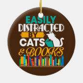 Gemakkelijk verstoord door kratten en boeken grapp keramisch ornament (Achterkant)