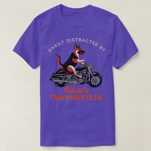Gemakkelijk verstoord door motorfietsen van honden t-shirt (Design voorkant)