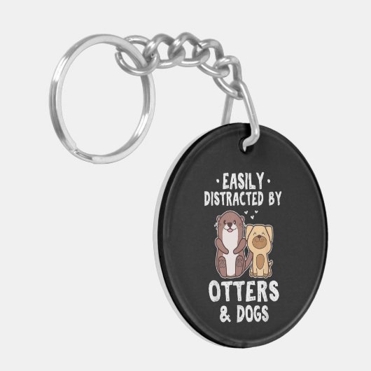 Gemakkelijk verstoord door otters en honden Funny Sleutelhanger (Voorkant Links)
