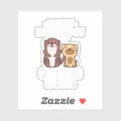 Gemakkelijk verstoord door otters en honden Funny Sticker (Vel)