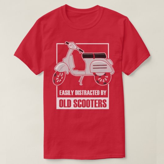Gemakkelijk verstoord door oude scooters bromfiets t-shirt (Design voorkant)