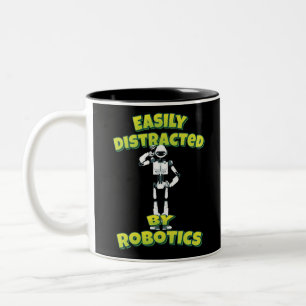 Gemakkelijk verstoord door robotica tweekleurige koffiemok