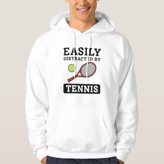 Gemakkelijk verstoord door tenis hoodie (Voorkant)