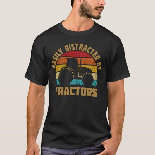 Gemakkelijk verstoord door tractoren Funny Farmer T-shirt (Voorkant)