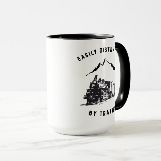 Gemakkelijk verstoord door treinen Funny Railroad  Mok (Voorkant rechts)